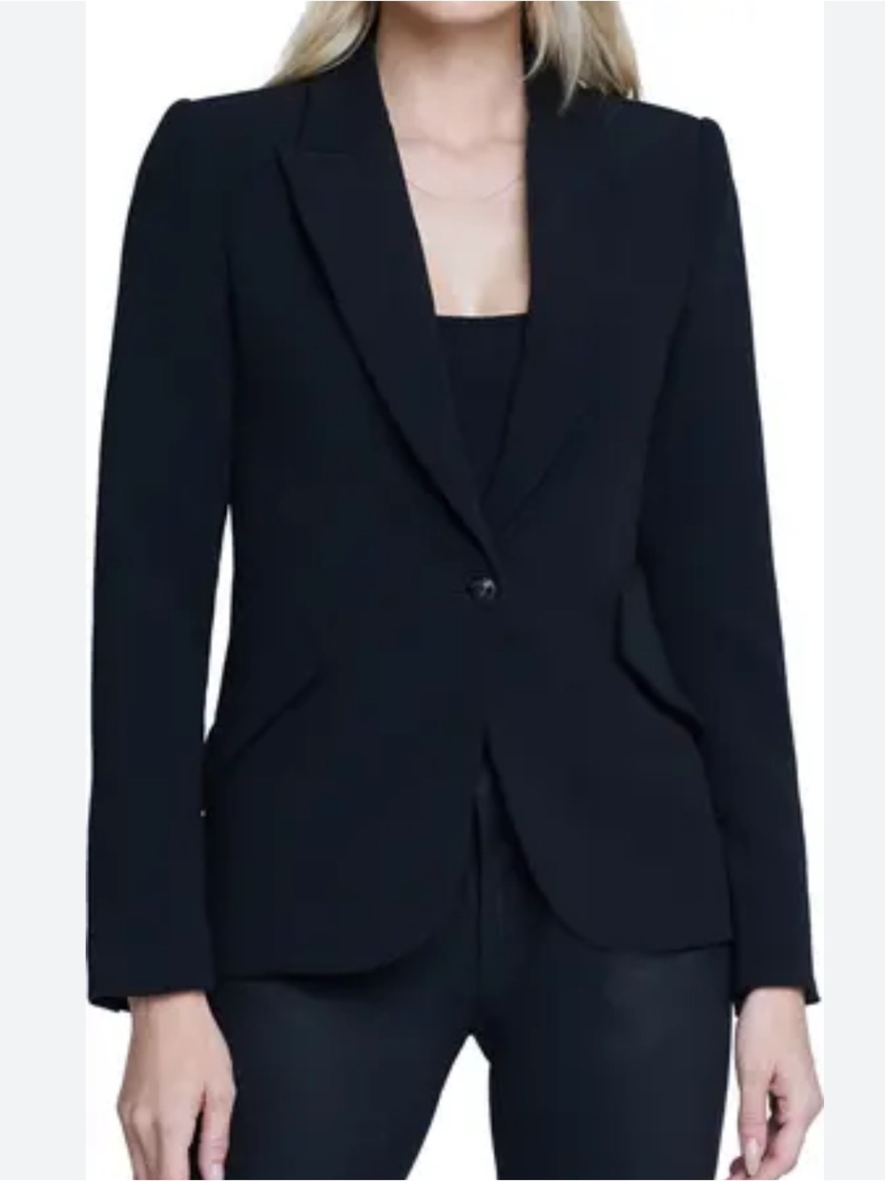 L'AGENCE Black Tailored Single-Button Chamberlain Blazer Size 2